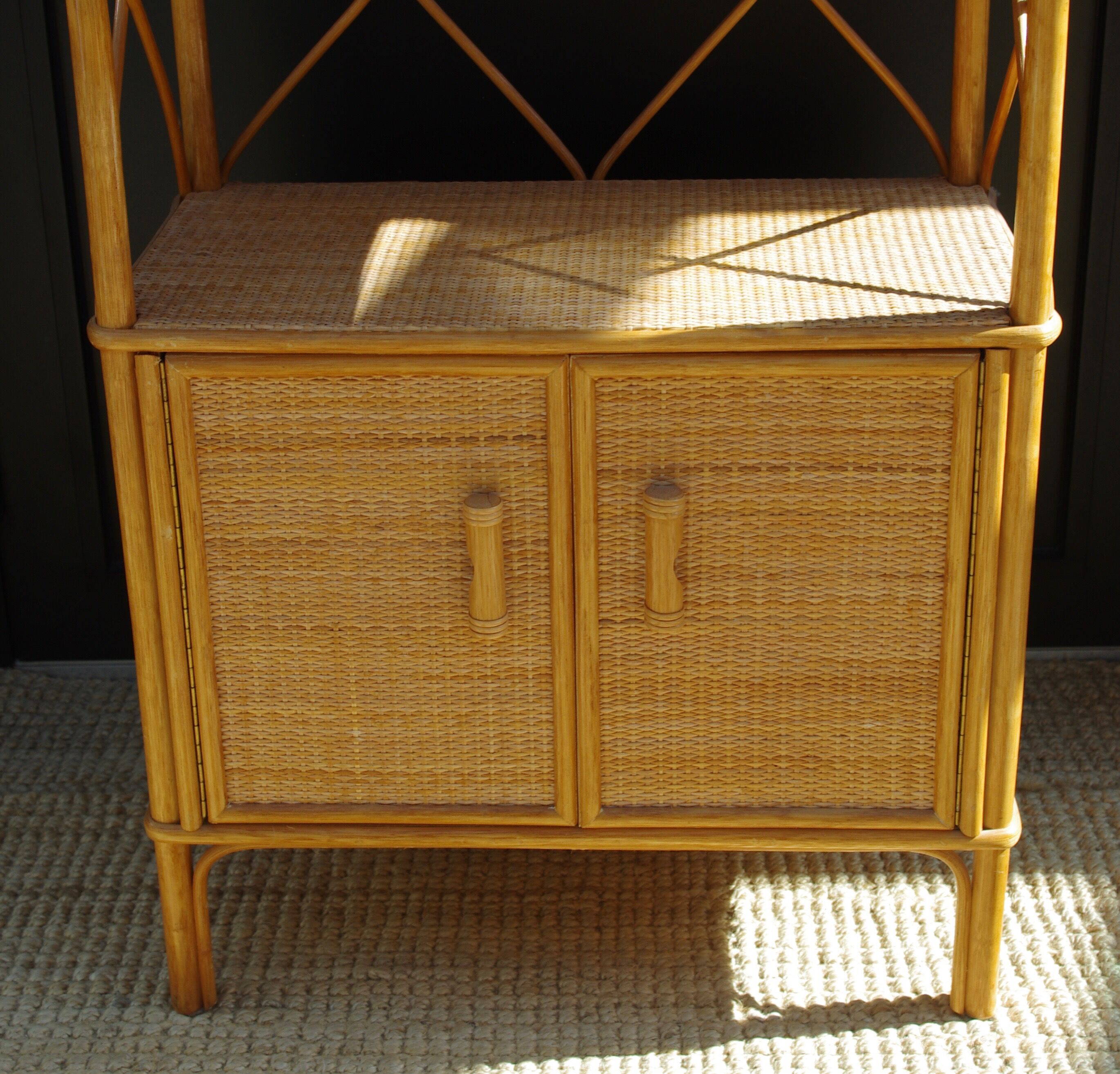 Shelf rattan and bamboo 70s