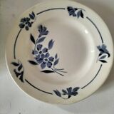 Set of 12 ironstone plates – Deep blue & red