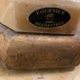 Travertine console from Fournier Paris over glass