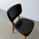 Set of 6 Scandinavian design chairs in solid beech and black Skai.
