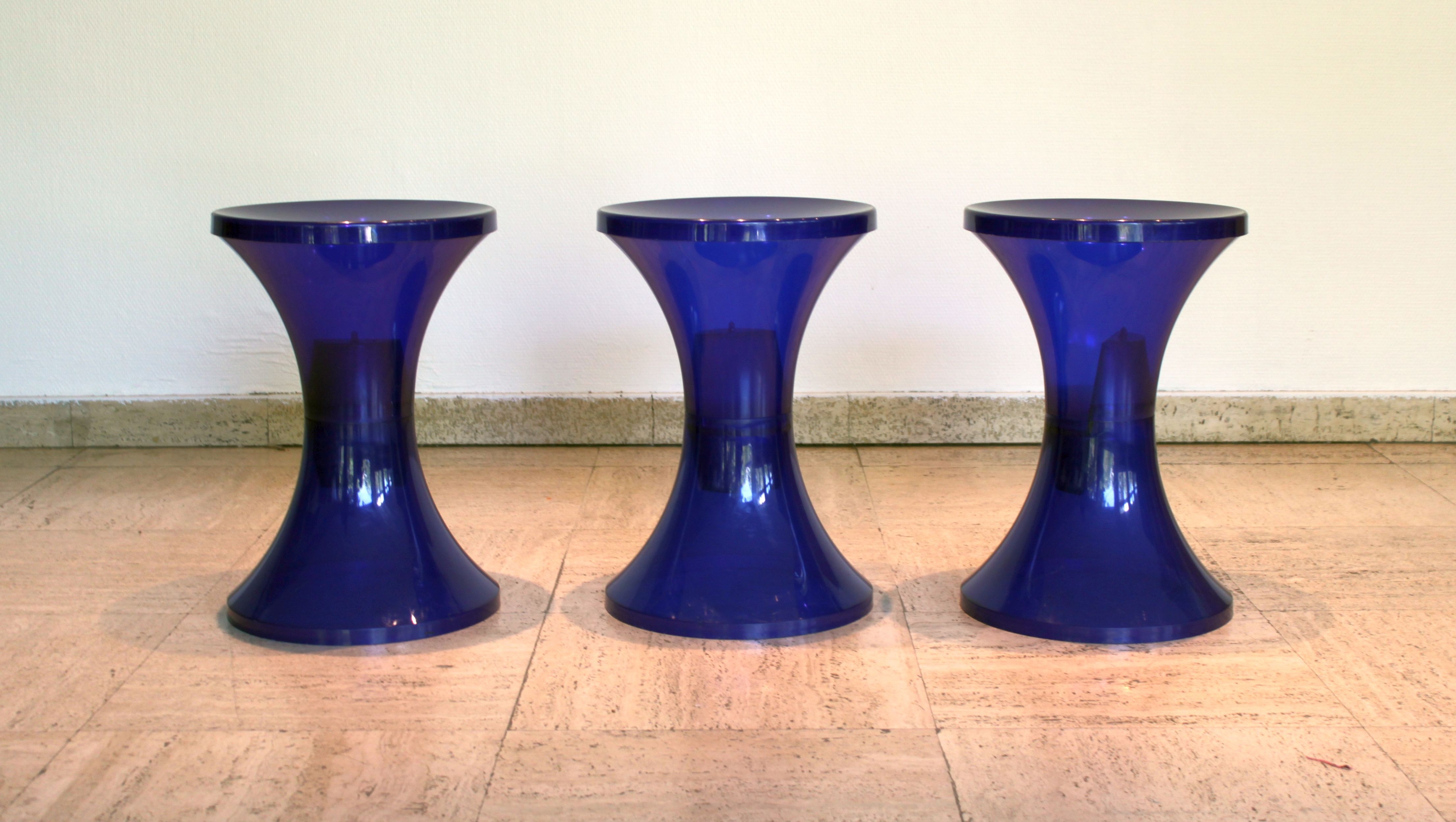 Tabouret TamTam Krystal Indigo, Henry Massonnet