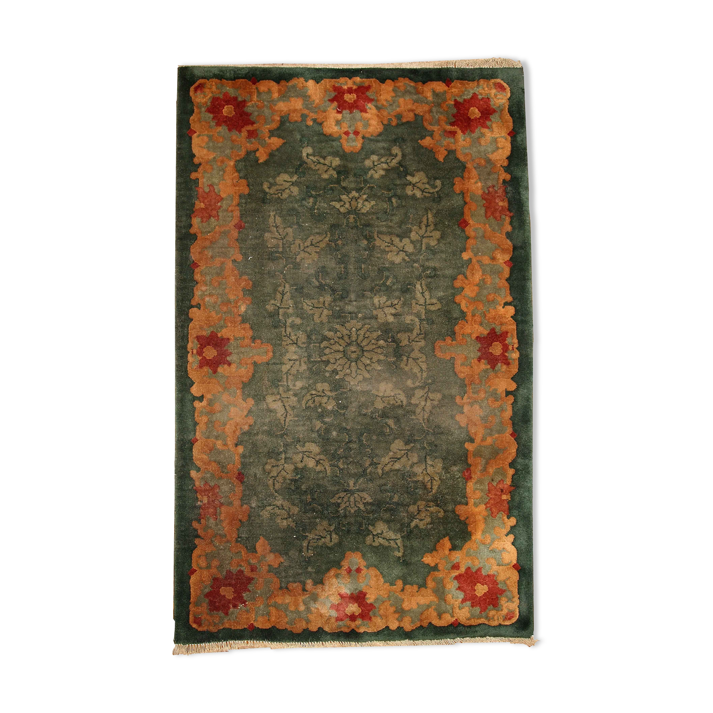 Ancient Chinese carpet Art Deco handmade 121cm x 183cm 1920s