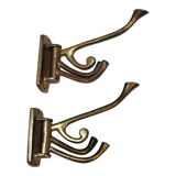 2 hooks with 4 rotating hooks each in brass