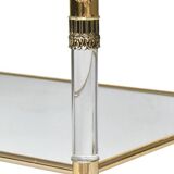 Plexiglass coffee table in Hollywood Regency style