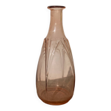 Art deco vase in amber pink blown glass