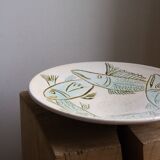 Plat en céramique émaillé motif poissons