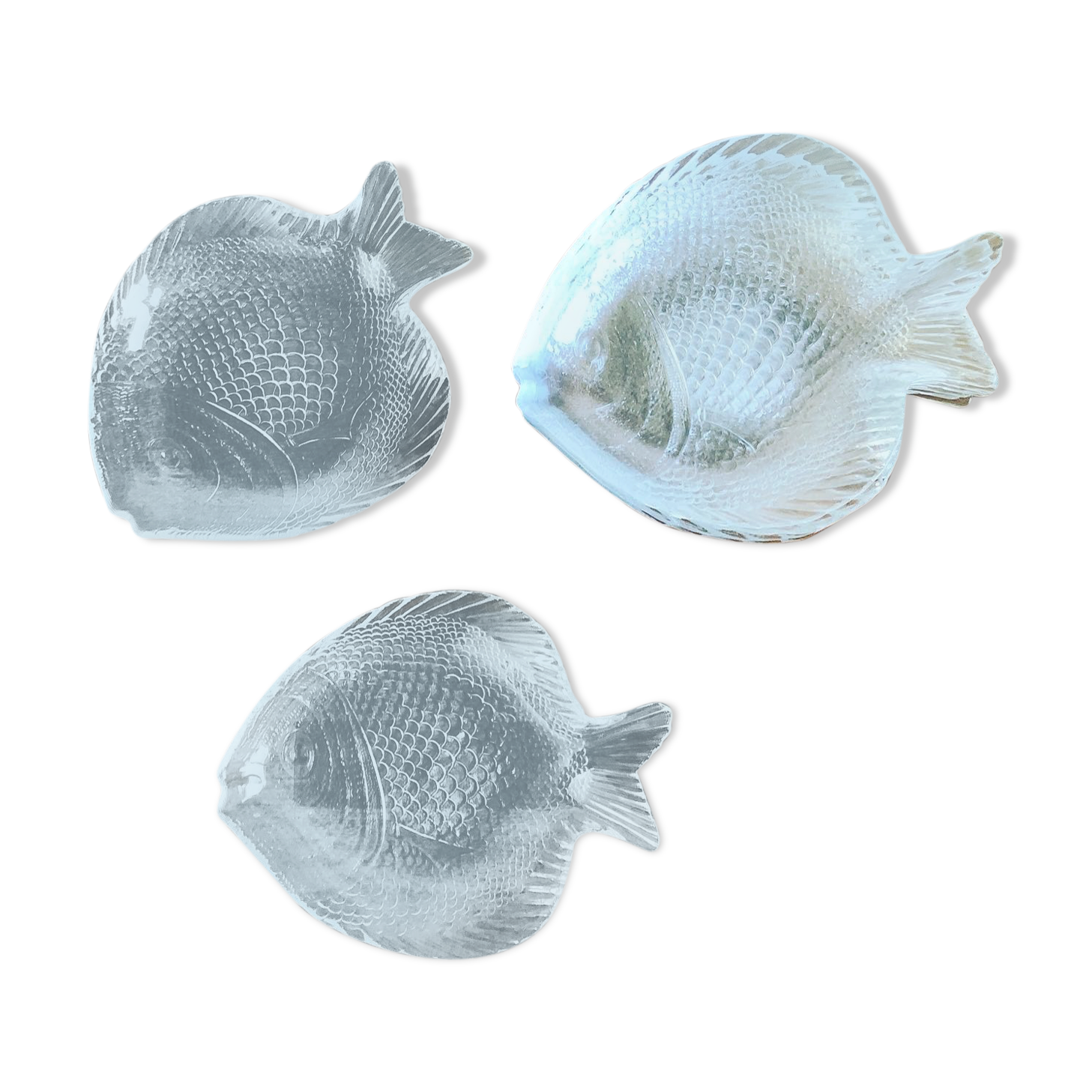 Lot of 8 plates arcoroc fish