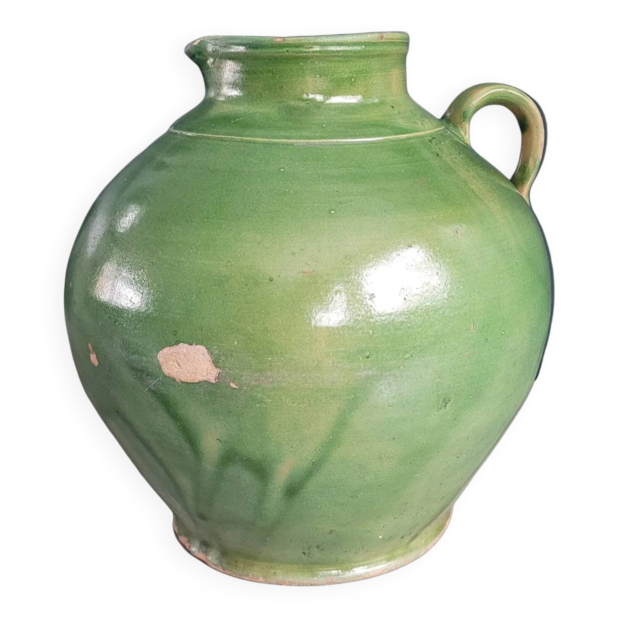 Green glazed terracotta jar