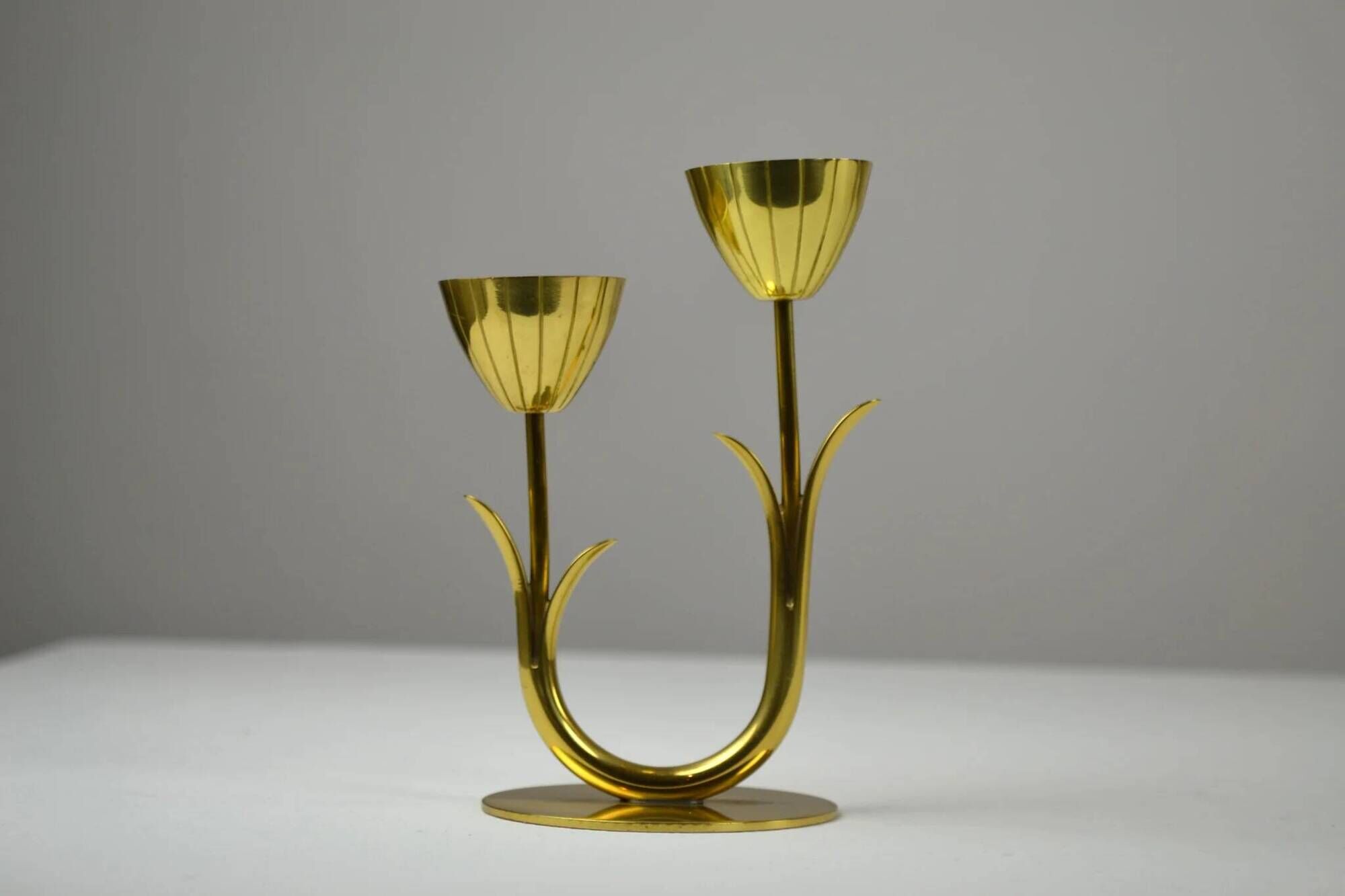 Tulip shaped Candle holder by Gunnar Ander for Ystad-Metall, Sweden, 1950s/1960s