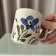 Ensemble de 3 mugs en céramique peints à la main – Style cottagecore / campagne C