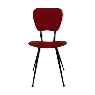 Chaise de cuisine en skai rouge vintage