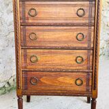 Meuble de rangement vitrine à 5 tiroirs style directoire