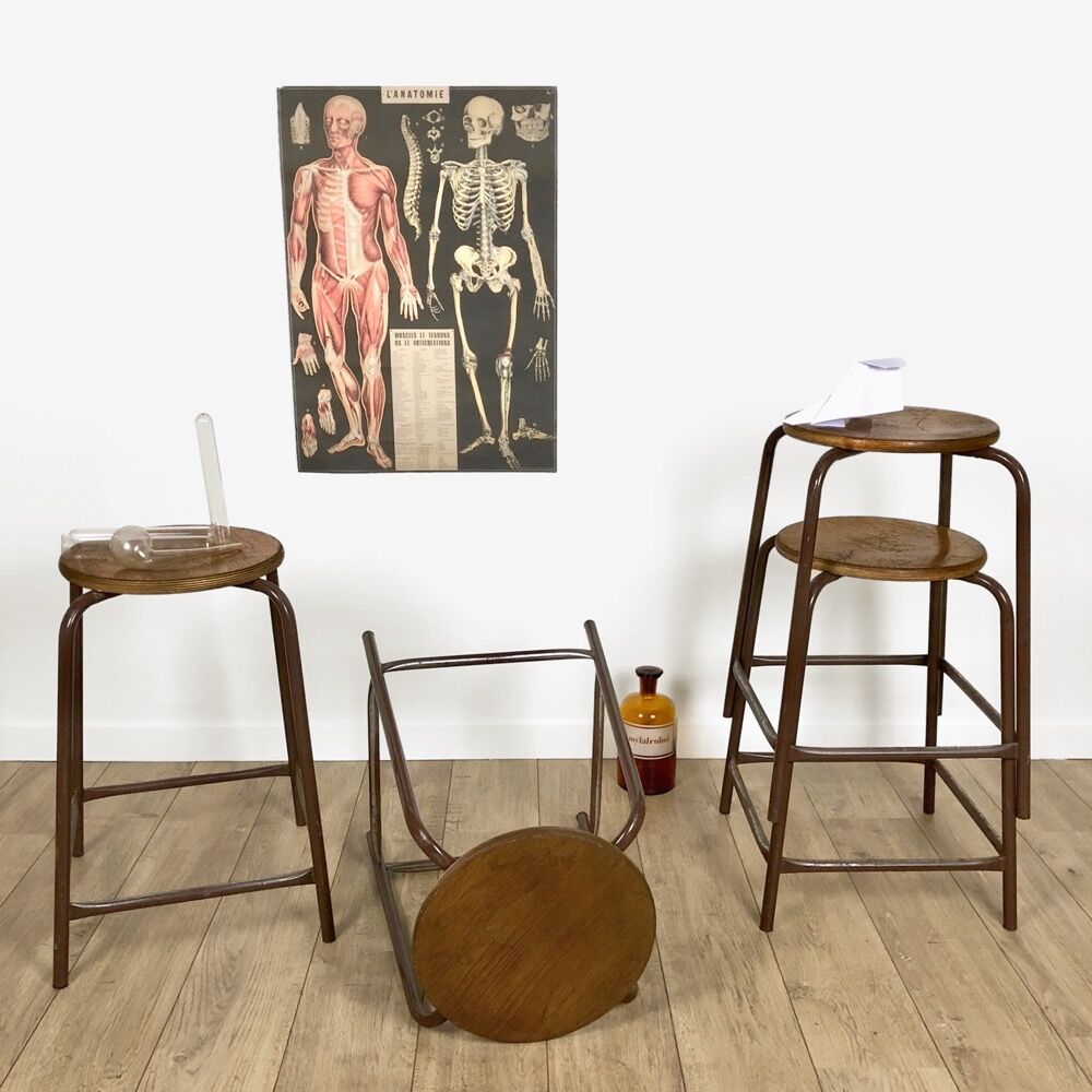 Vintage chemistry top stool