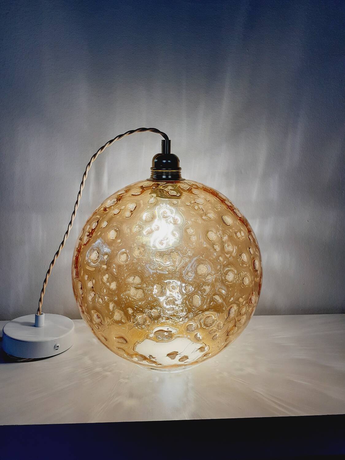 XL Amber Globe Suspension