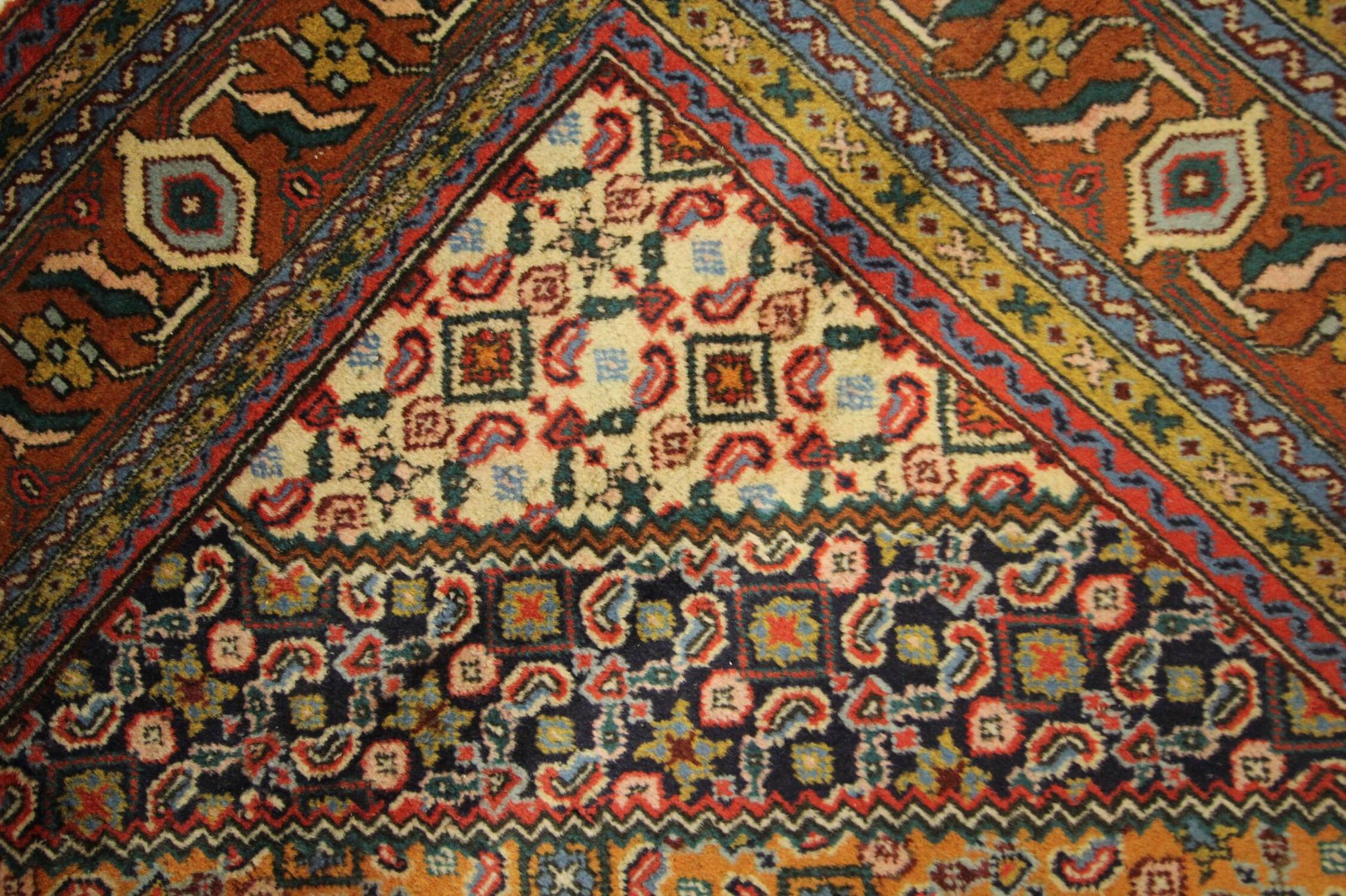 Vintage persian living room rug handwoven red wool ardebil carpet area rug- 197x292cm