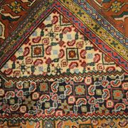 Vintage persian living room rug handwoven red wool ardebil carpet area rug- 197x292cm