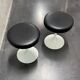 2x Eero Saarinen Tulip Stools black leather Knoll