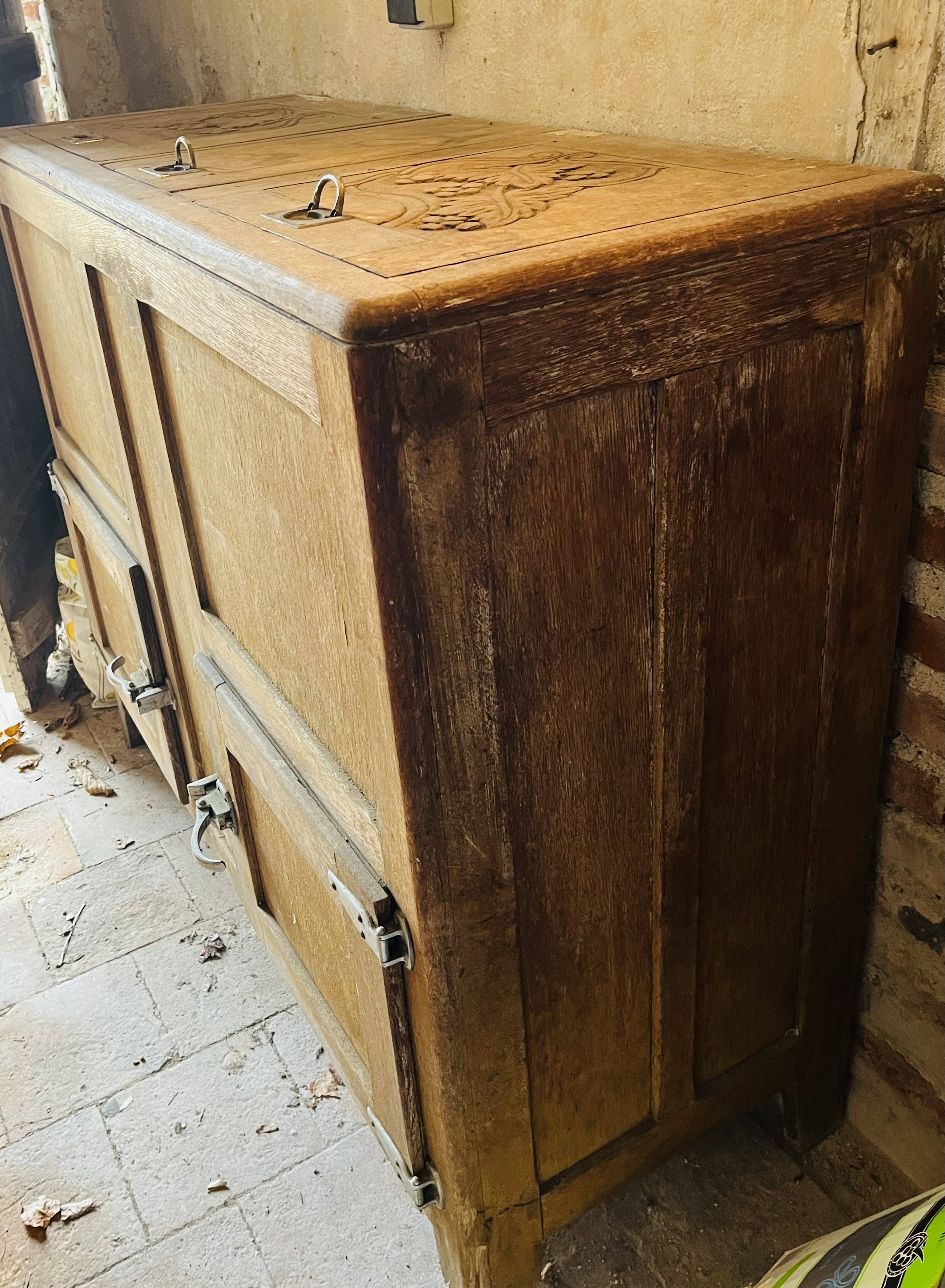 Old wooden refrigerator