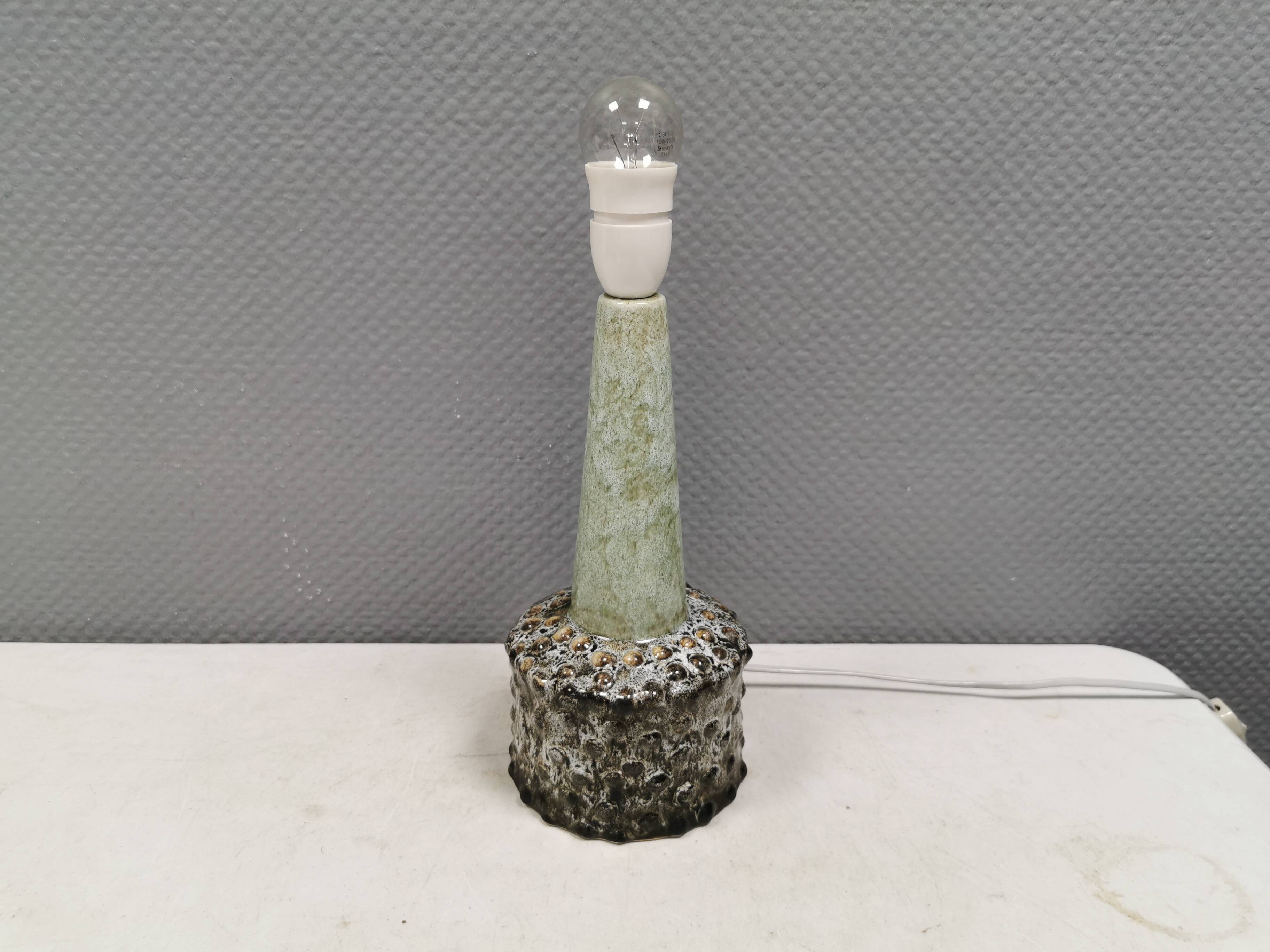 Danish table lamp in ceramic with a beautiful mint green glaze.