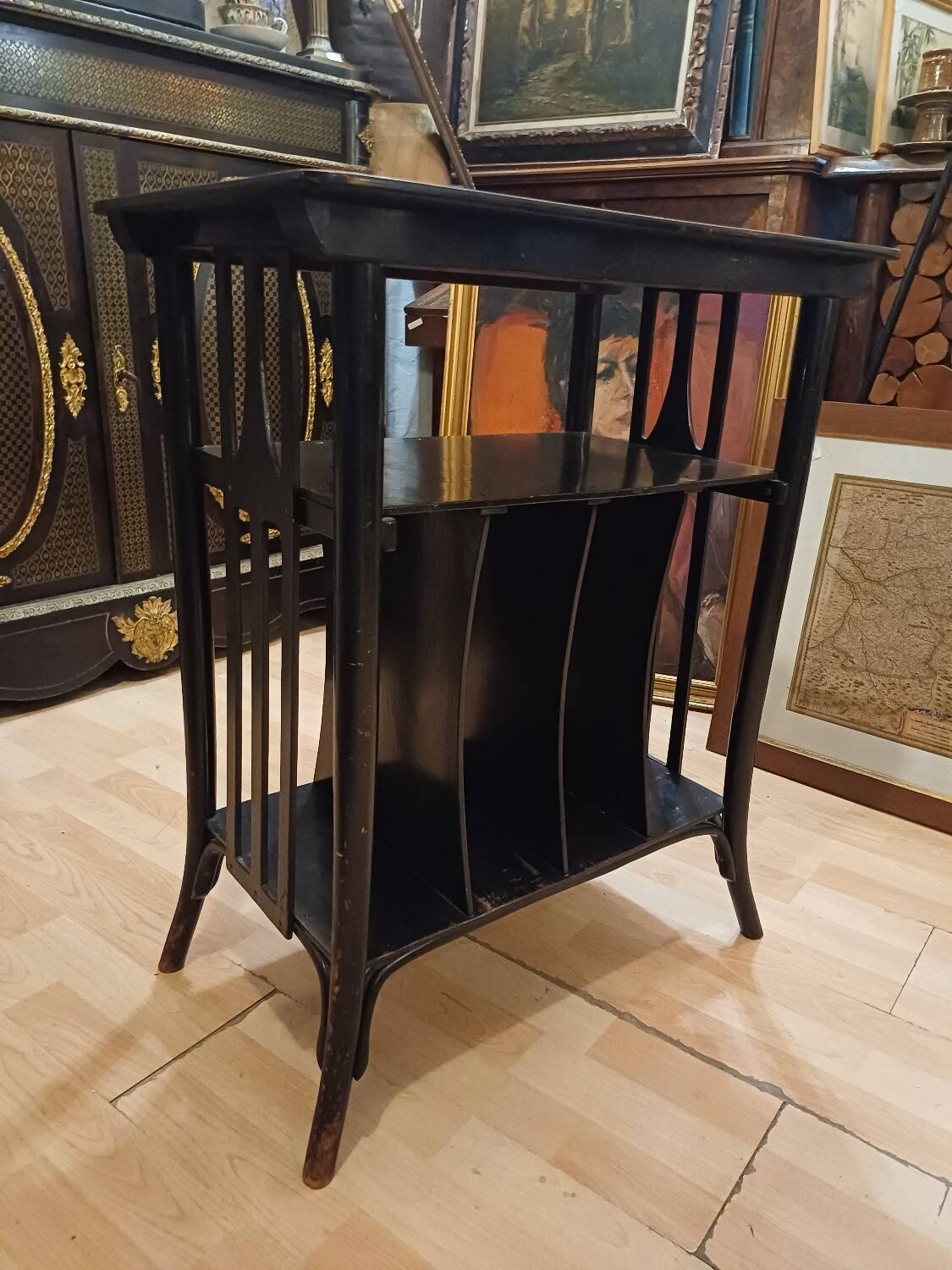 J.&J. Kohn - Koloman Moser - Table - No. 1074 - Beech - Matte Black. 1905