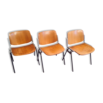 Chaises castelli vintage en bois giancarlo piretti