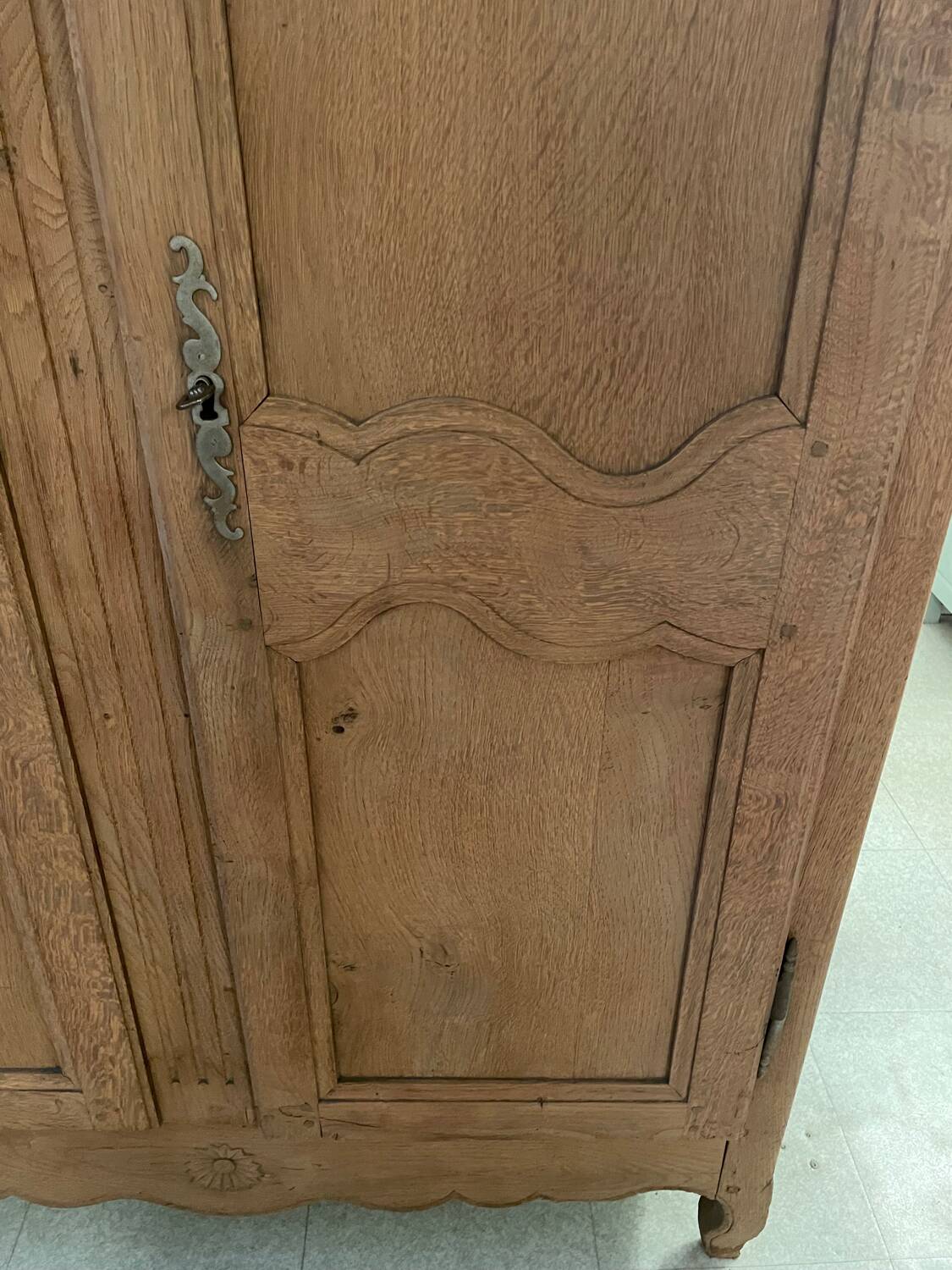 Small 19th century solid oak wardrobe