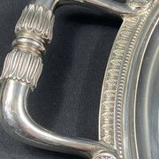Very large silver metal serving tray christofle malmaison model