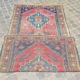Tapis d'orient fait main de couloir caucasien ancien Kazak  3,09 x 1,52 m