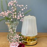 Vintage art deco globe table lamp in frosted glass