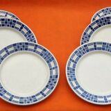 Art Deco 1930s-1940 Suite of 6 flat plates F.B Badonviller Fenal Frères