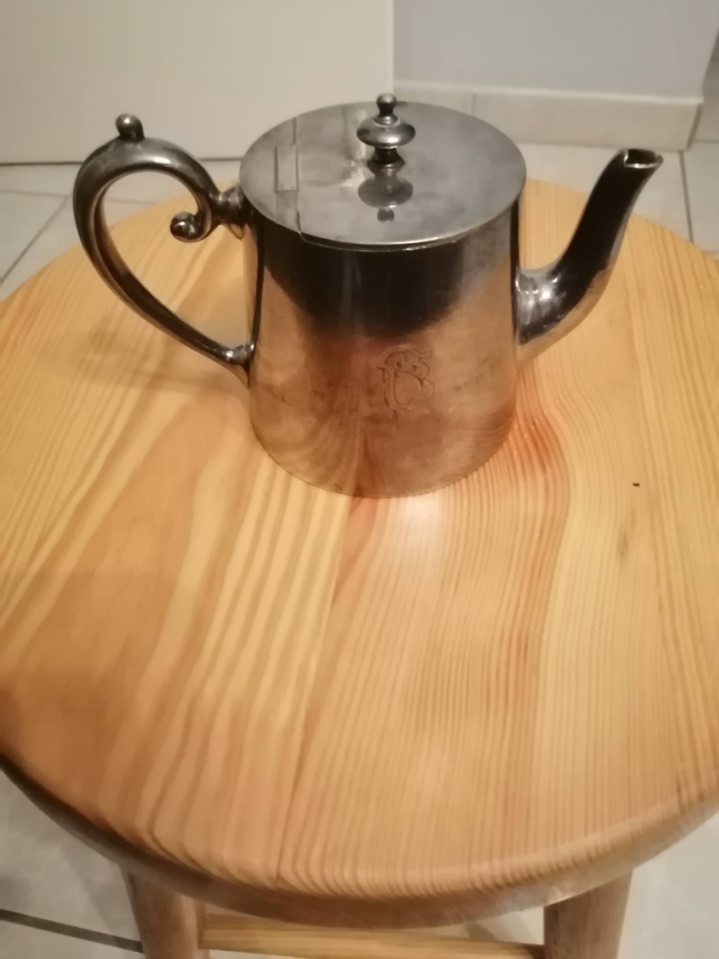 small silver-plated teapot