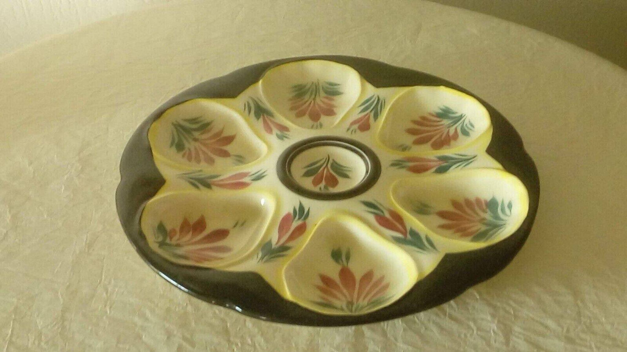 HB Quimper earthenware oyster plate