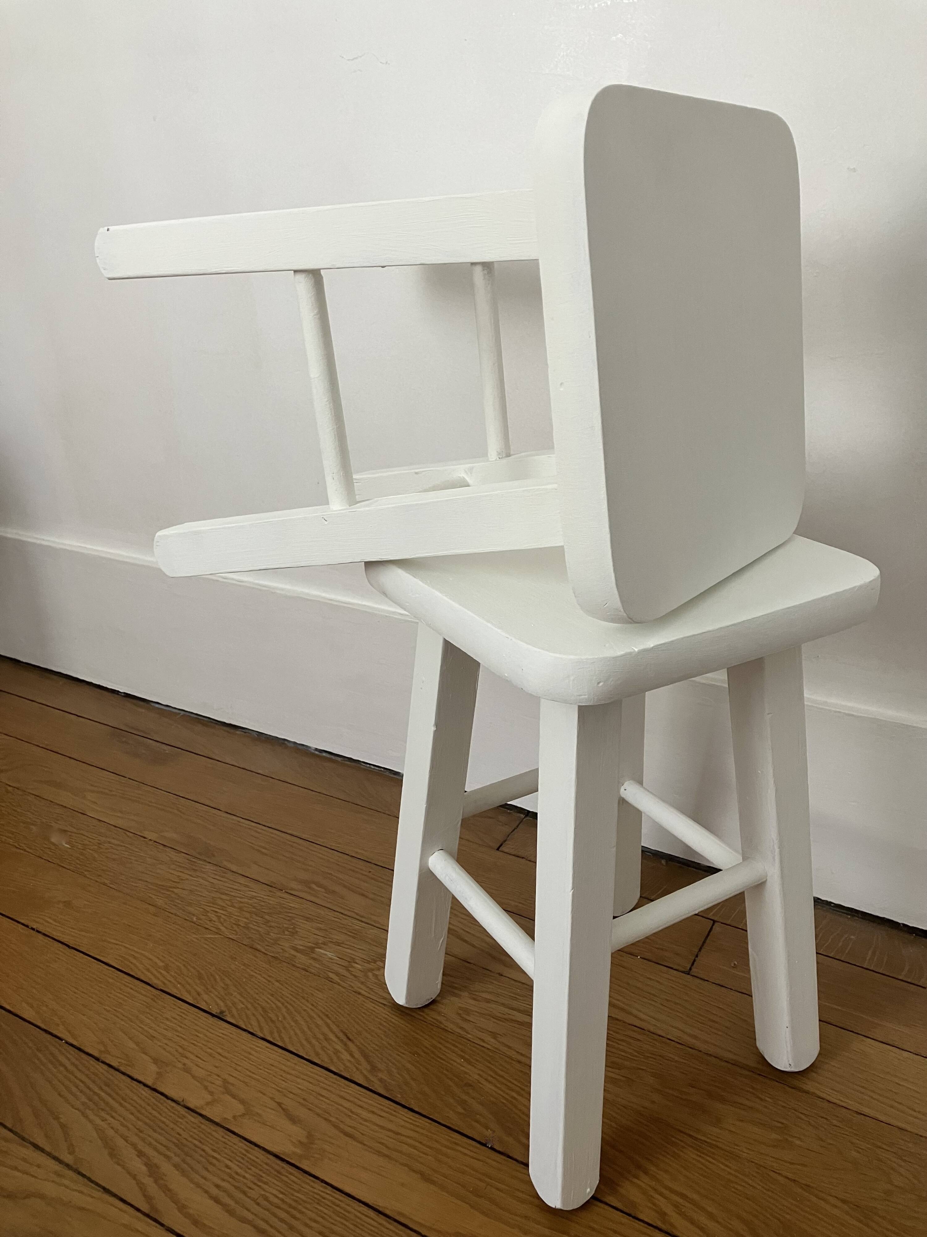 Paire de tabourets blancs