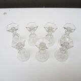 7 Verres à Digestif en Cristal de Style Metternich H 11 cm