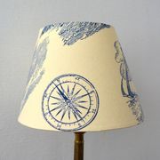 Jouy fabric lampshade, marine decoration
