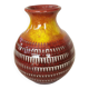 Vintage Scheurich Fat Lava Vase: West German Red & Yellow Pottery