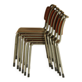 Ensemble de 6 chaises vintage Gispen 106 TU Delft par WH Gispen, 1950