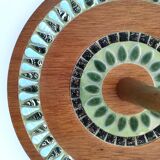 Plateau à fromages bois décor émaillé vintage