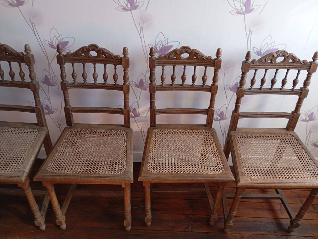 6 chaises cannées
