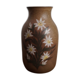 Sandstone vase with flowers 70's