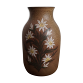 Vase en grès à fleurs 70's
