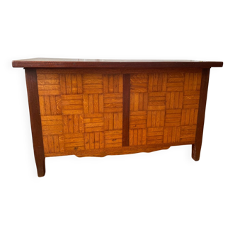Solid oak toy chest