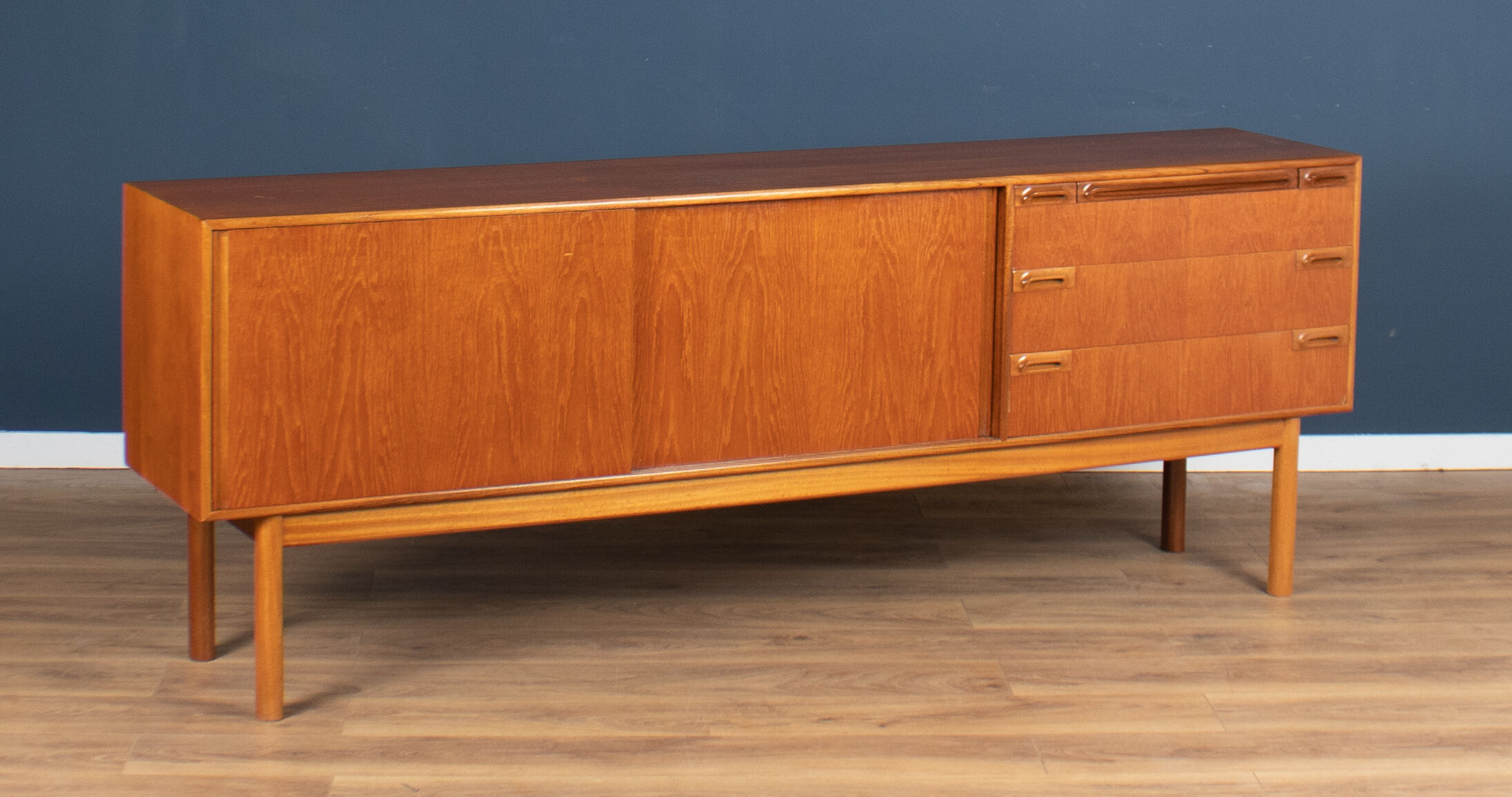 Retro teak 1960s long mcintosh sideboard with bar