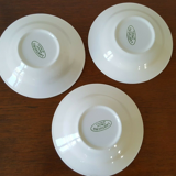 Hollow plates in earthenware Lustucru décor vintage checkerboard blue tiles