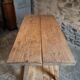 Old French work table / kitchen island / console, beech and chestnut, circa 1930–1950