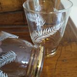 6 vintage glasses with floral pattern