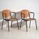 Industrial style chairs with armrests (circa 1950). Set of 2 pieces