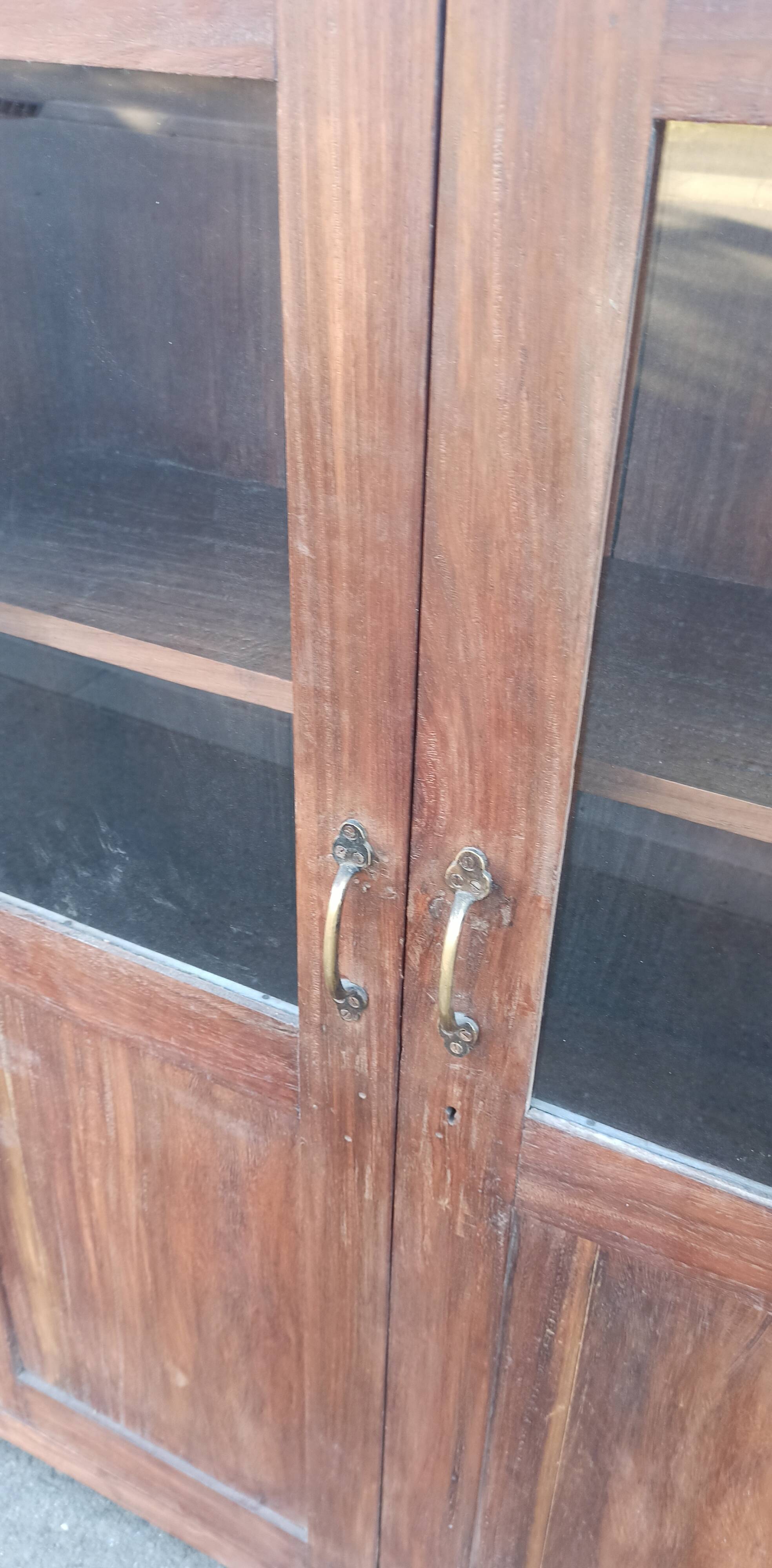 Old wooden glass cabinet