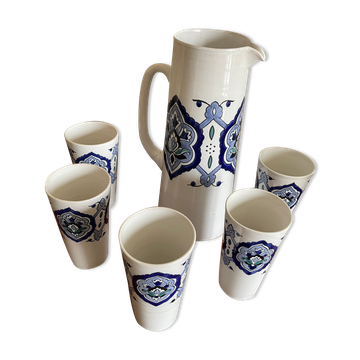 Broc and glass Tunisian handicrafts
