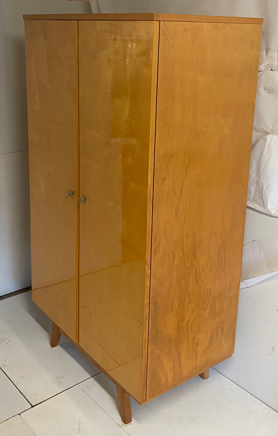 Vintage wardrobe with compass feet